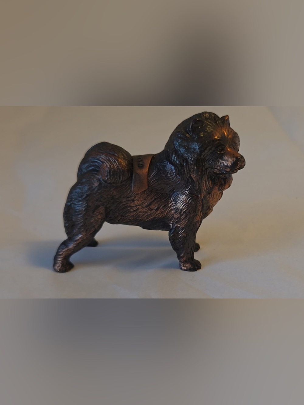 Vintage Chow Chow Weighted  Bronze Toned Figurines Stamped Catalina